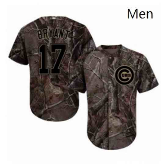 Mens Majestic Chicago Cubs 17 Kris Bryant Authentic Camo Realtree Collection Flex Base MLB Jersey
